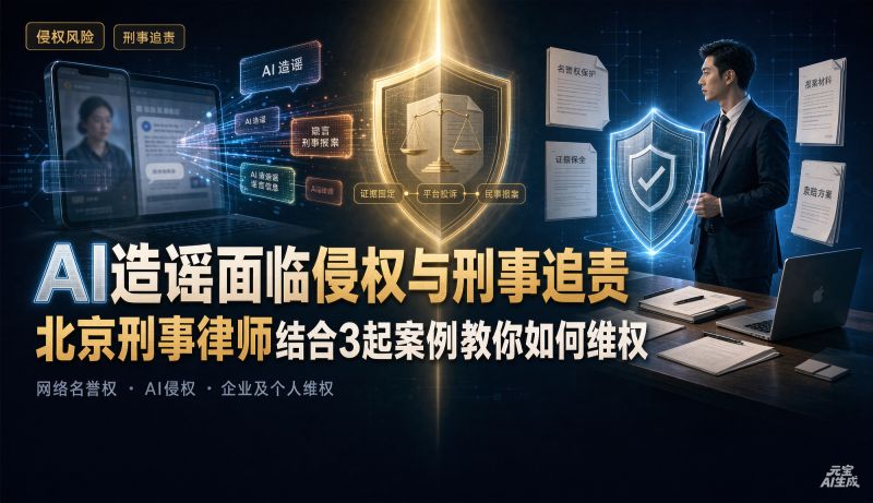 AI造谣面临侵权与刑事追责！北京刑事律师结合3起案例教你4步维权(图1)