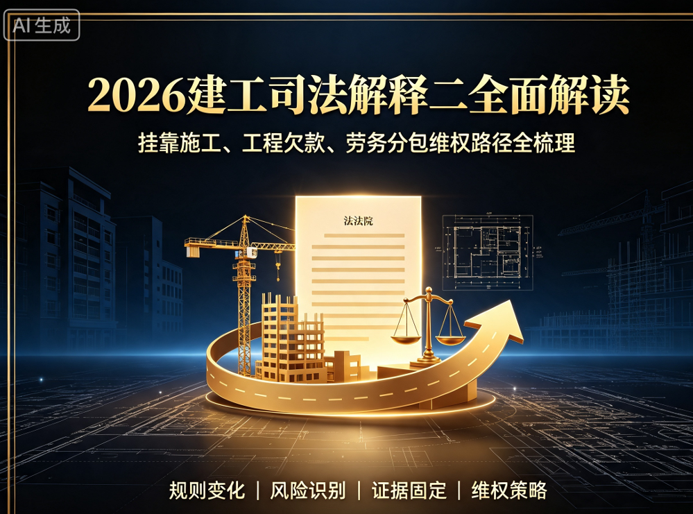 2026建工司法解释二全面解读：挂靠施工、工程欠款、劳务分包维权路径全梳理(图1)